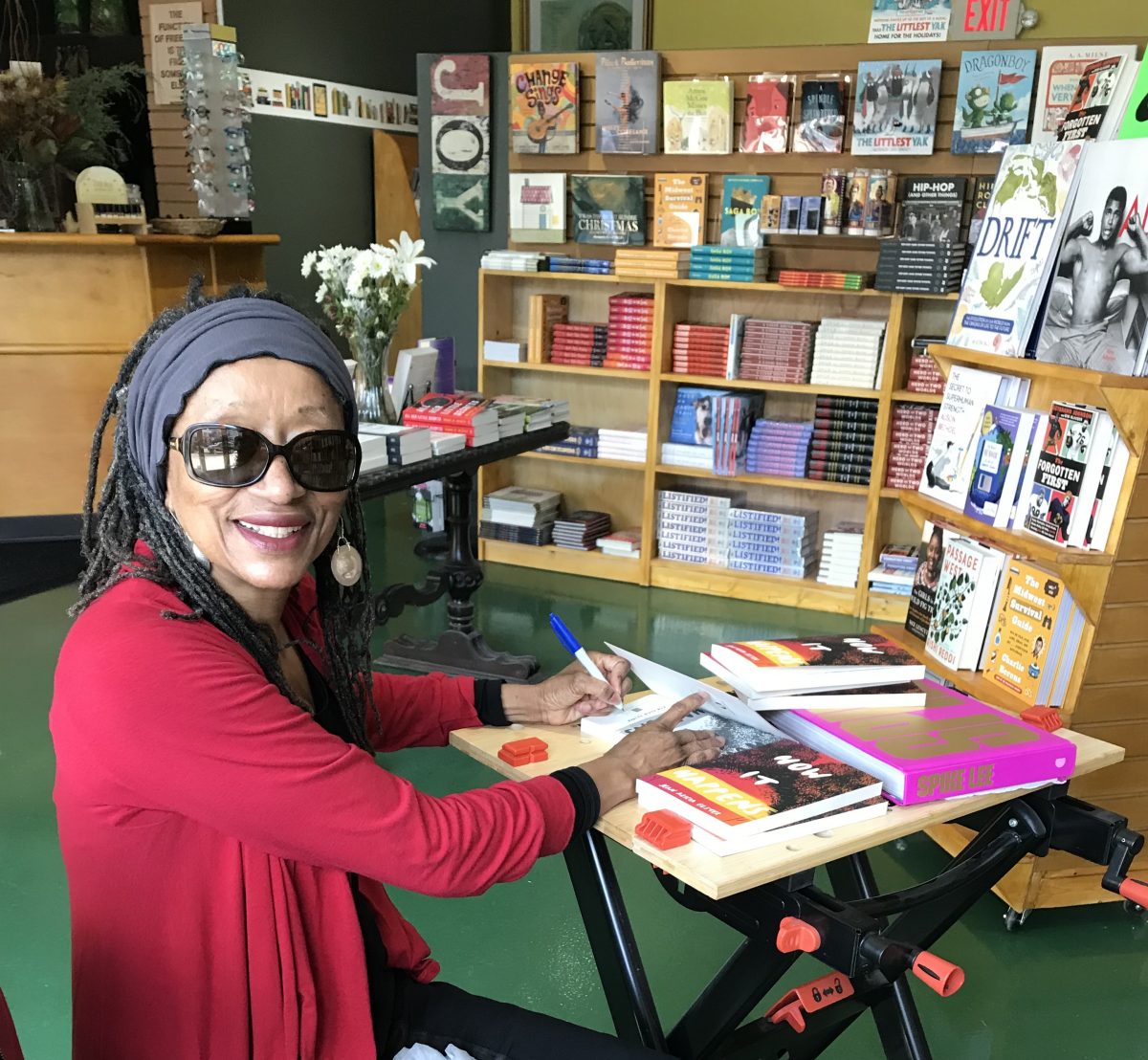 Jean Alicia Elster autographing HOW IT HAPPENS at Source Booksellers, Detroit