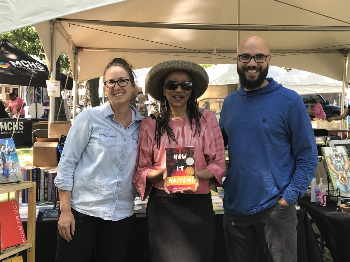 Palmer Park Art Fair - standing with owners of Next Chapter Books